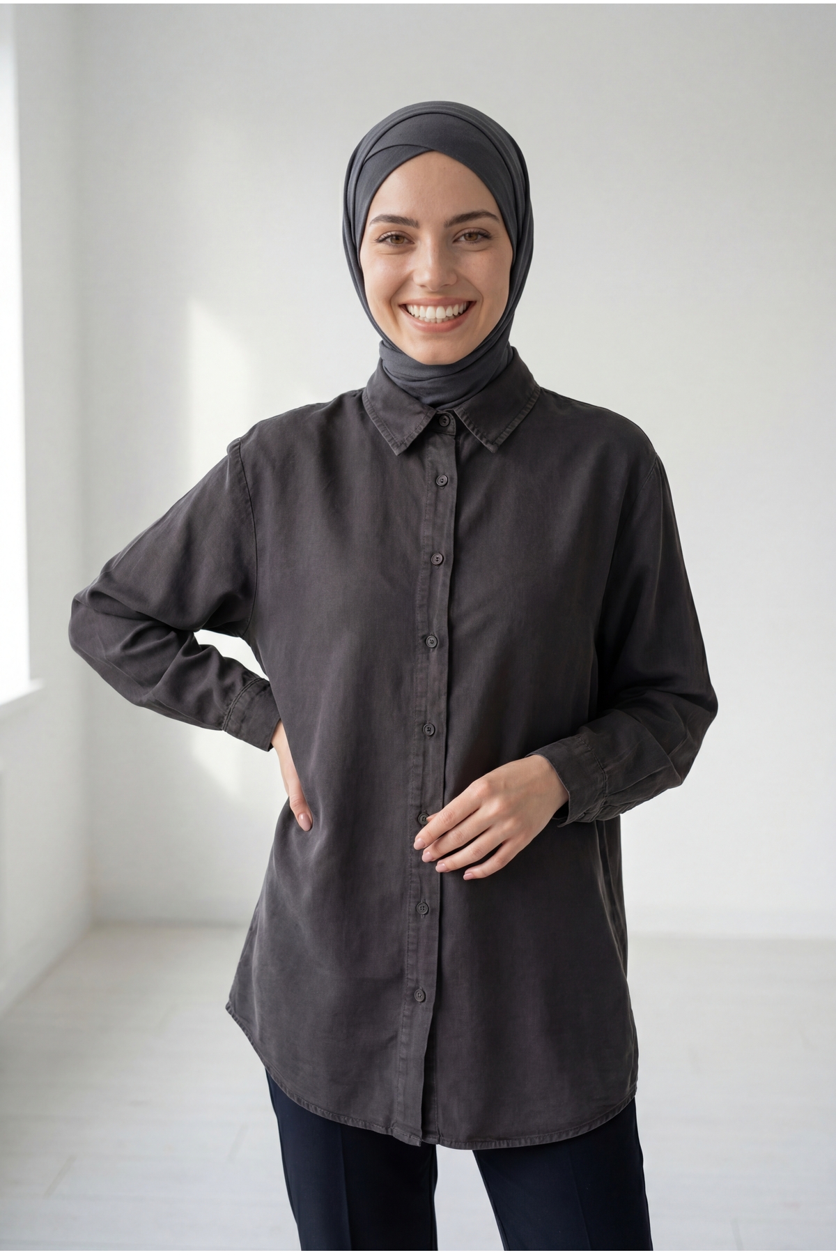 Sima Önü Kısa Arkası Uzun Gömlek-MA3011 Kahve