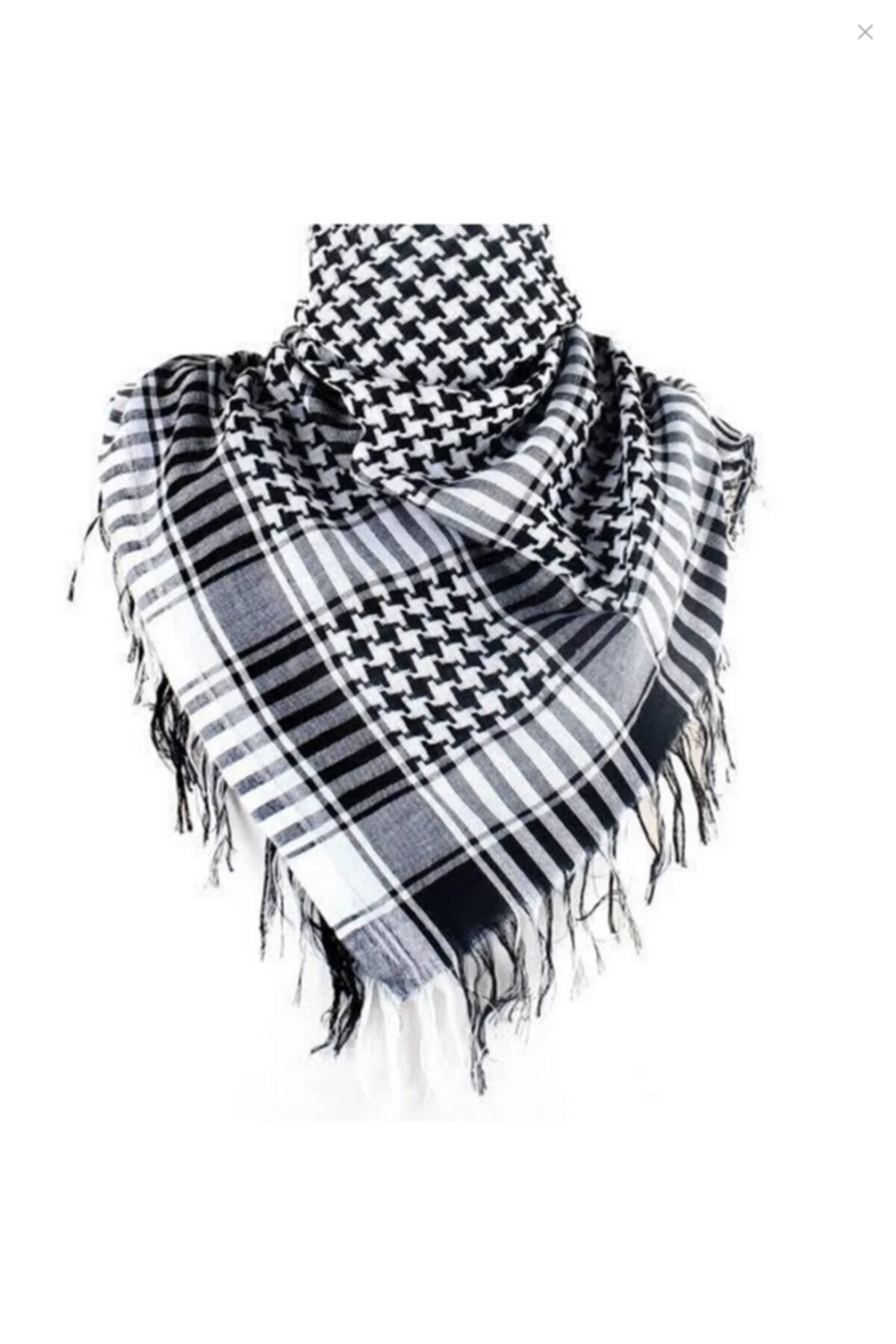 Puşi Kefiye Şal Siyah Beyaz Renk Filistin Şalı Kürt Puşisi