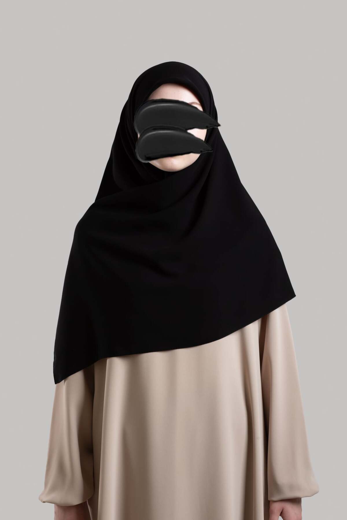 Medine İpeği Soft Büyük Boy Eşarp - Siyah