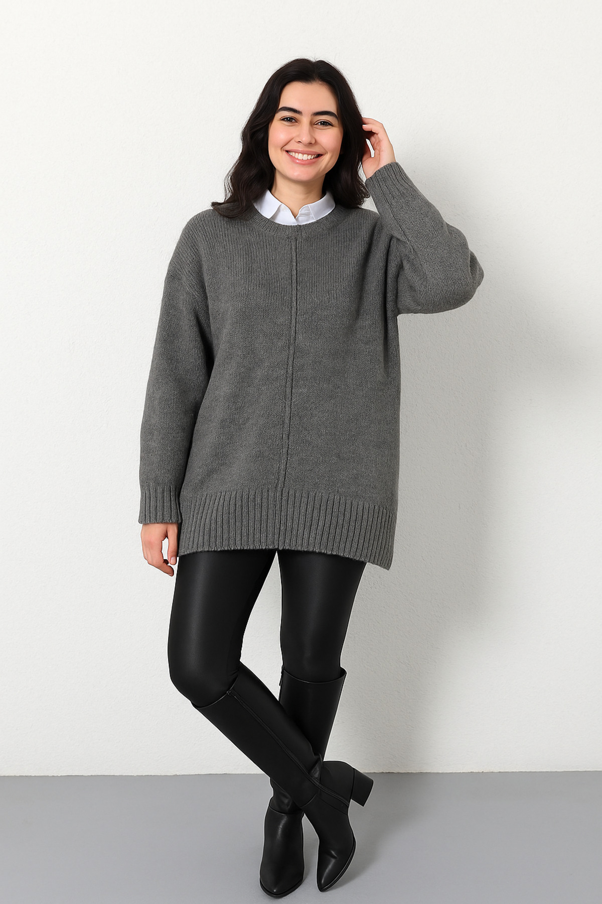 bisiklet yaka kadın kazak