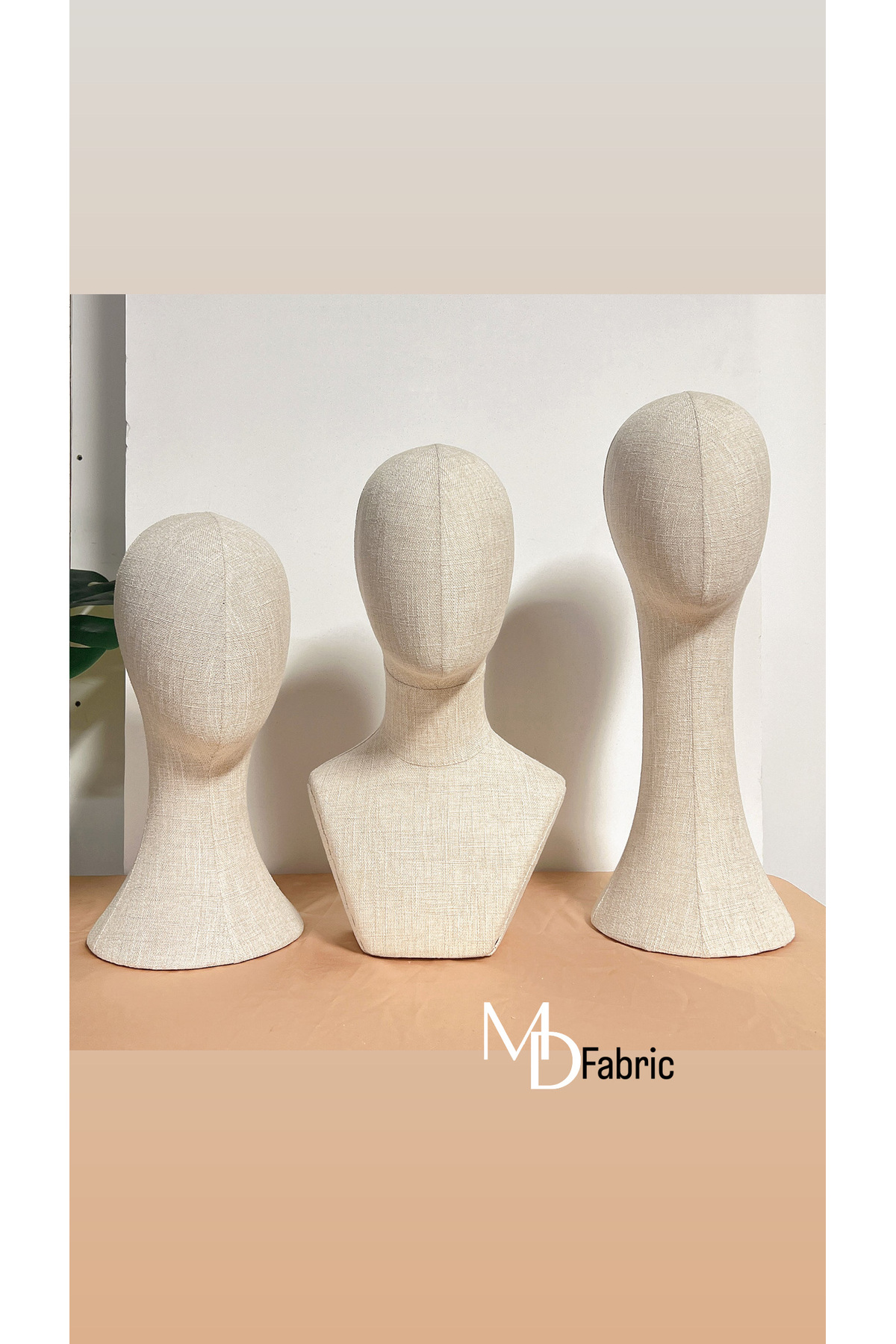 Keten Kumaş 3 lü Set Takı , Şapka , Şal Kafa Aksesuar Mankeni