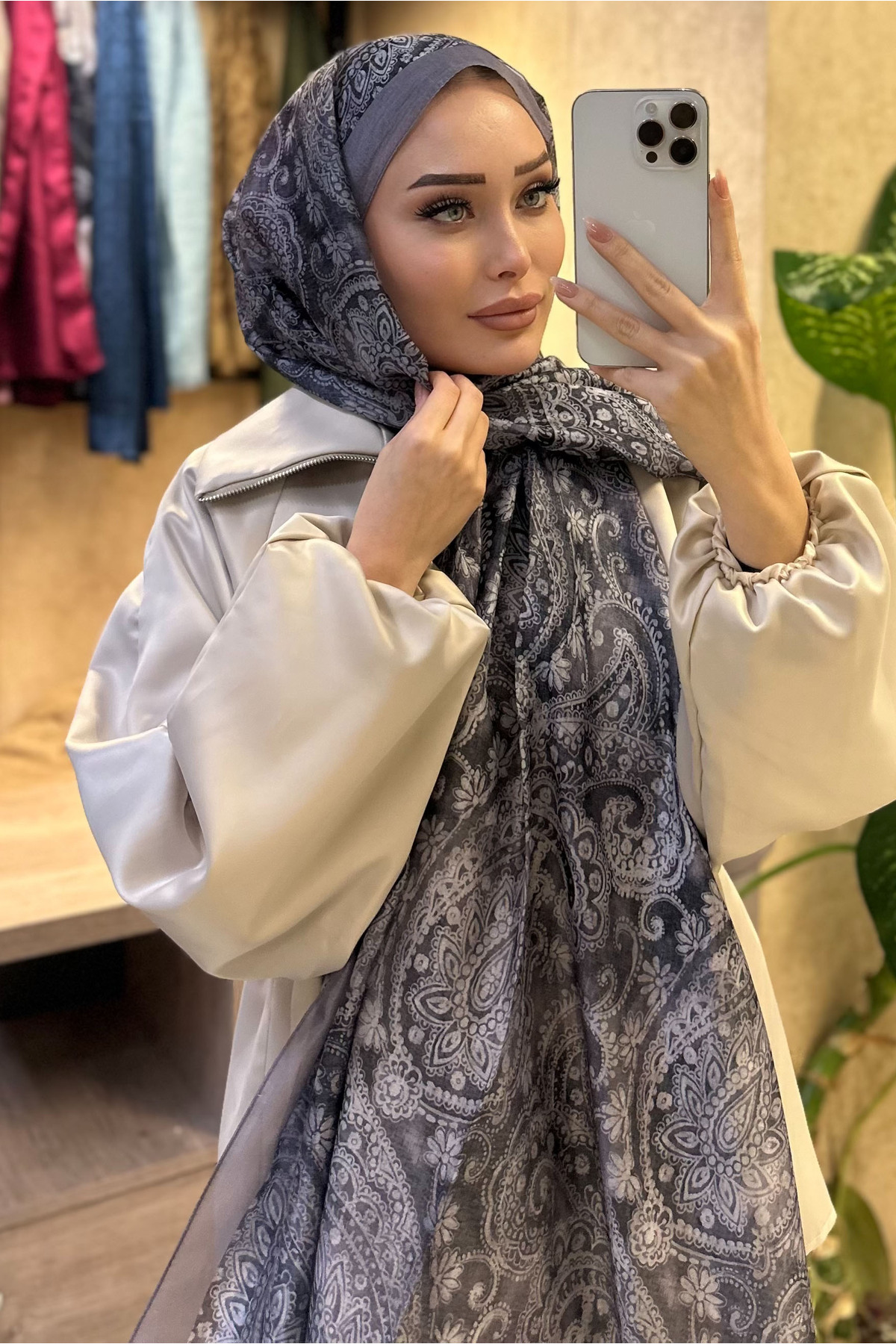 Etnik Desenli İnce Vual Şal