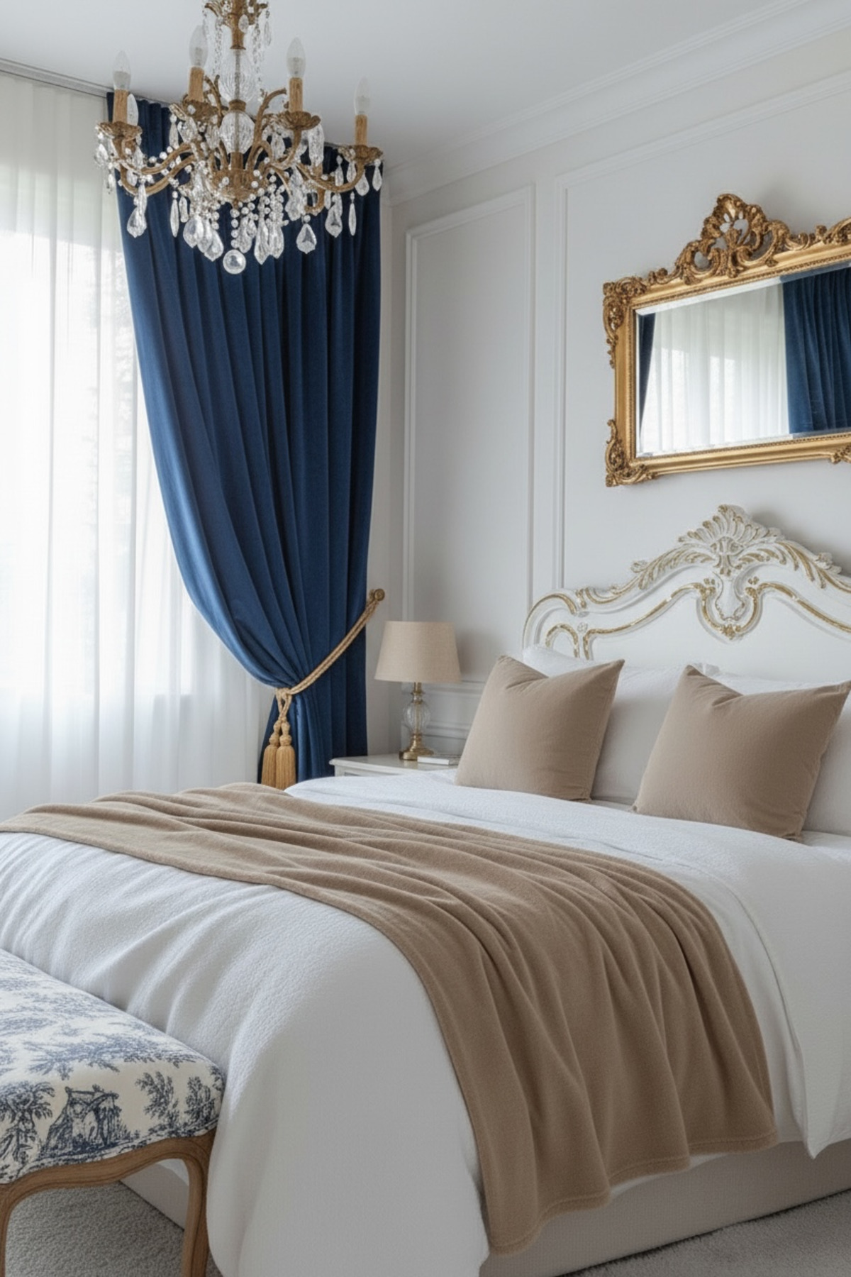 3'lü Keten Kumaş Dekoratif Yatak Runner & İç Dolgulu Yastık Kare Kırlent Seti