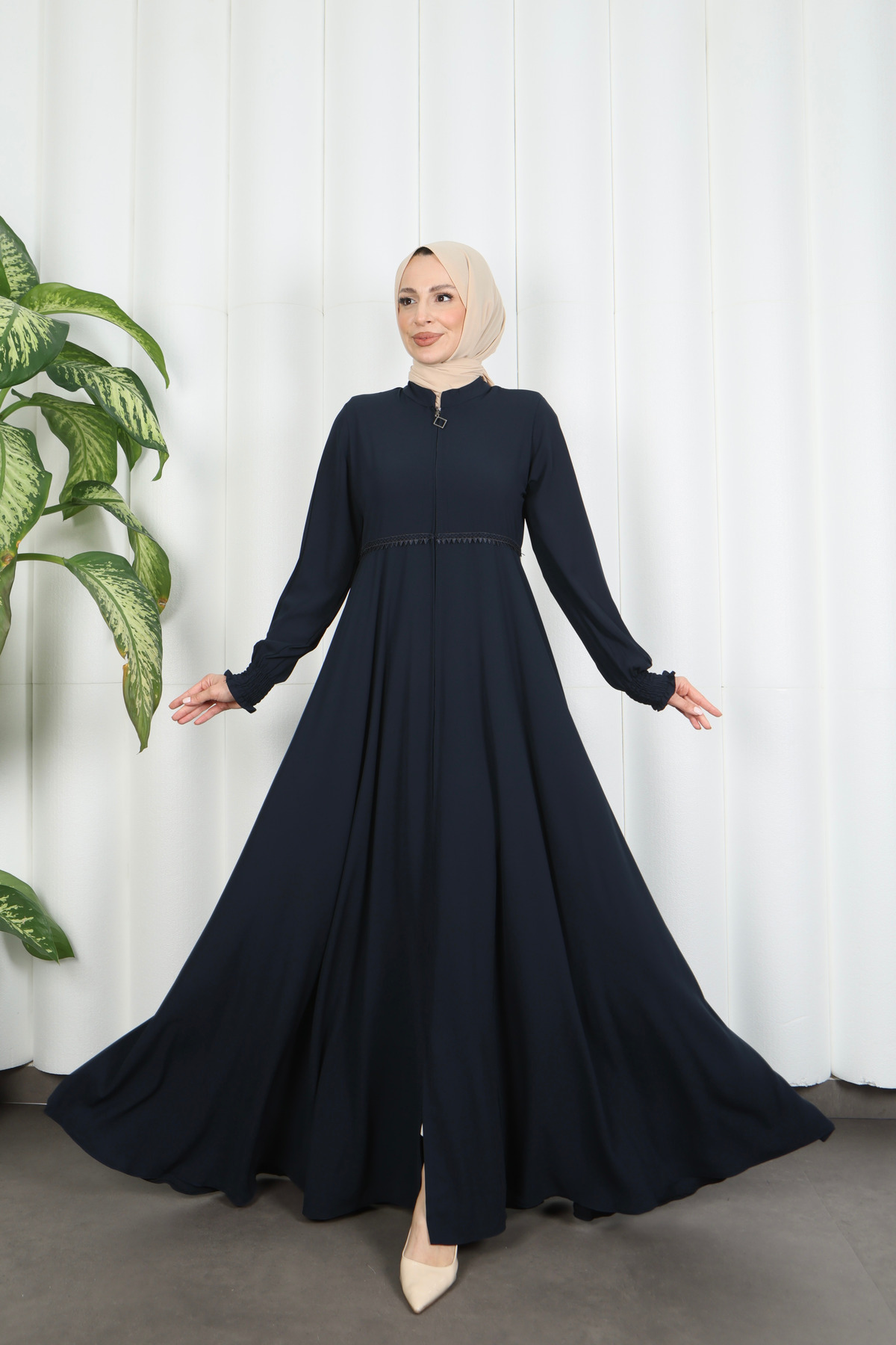 Beli Dantelli Mevlana Ferace Lacivert HNT7011