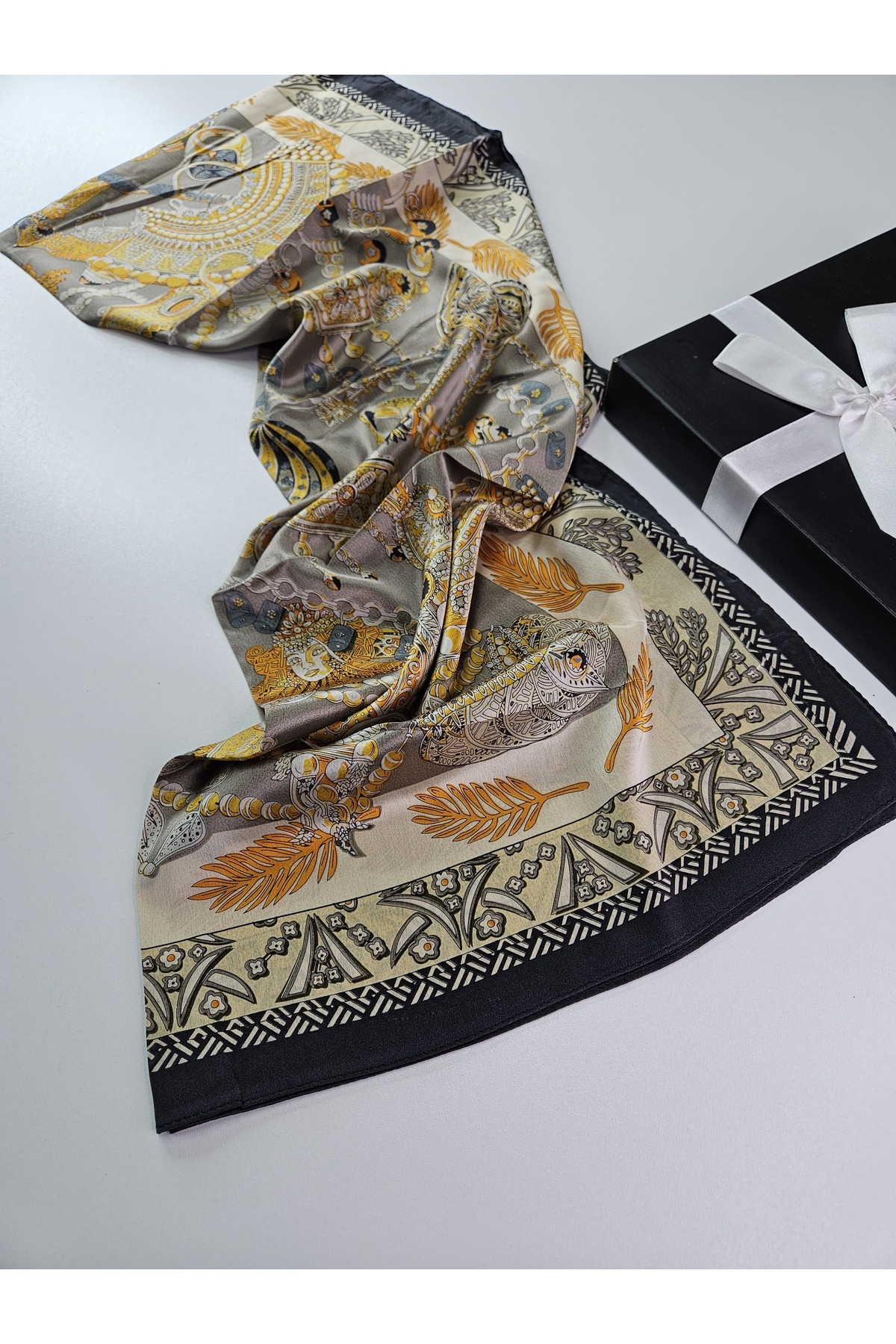 Lüks Vual İpek Şal Hijab Fular Scarf Shawl H Desen 70 x 180 CM