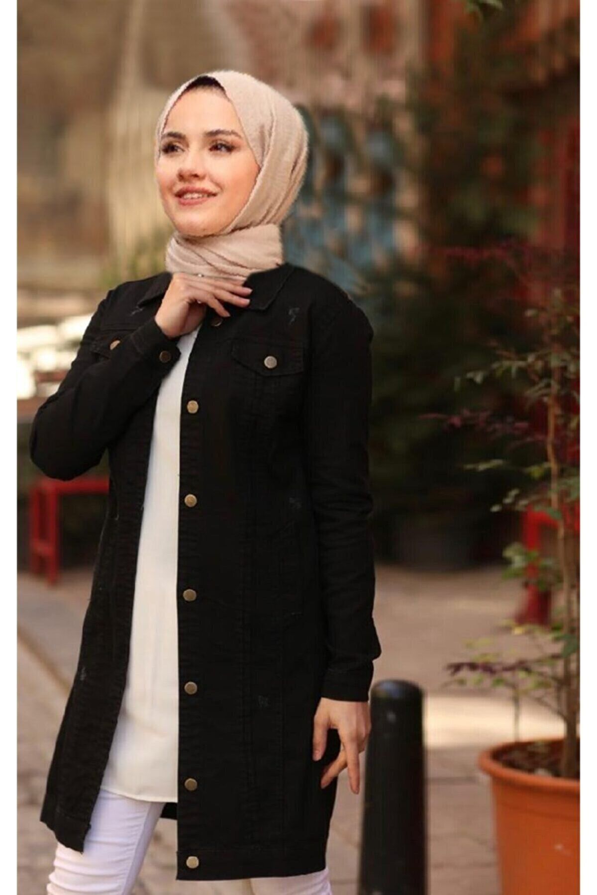 Kadın Siyah Kot Jean Ceket