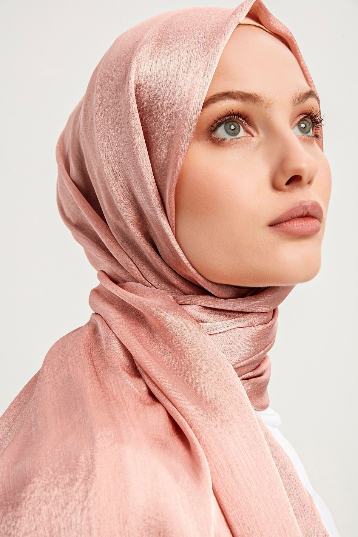 Tesettür Kadın Janjanlı Krinkıl Abiye Şal-pudra- 70x190cm