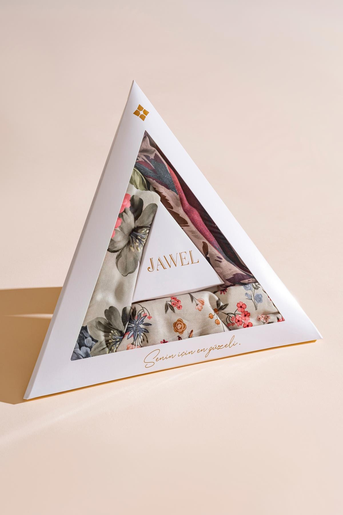 Kadın Soft Eşarp Paketi (Bordo Ekru-Haki Bordo-Gül Bordo)