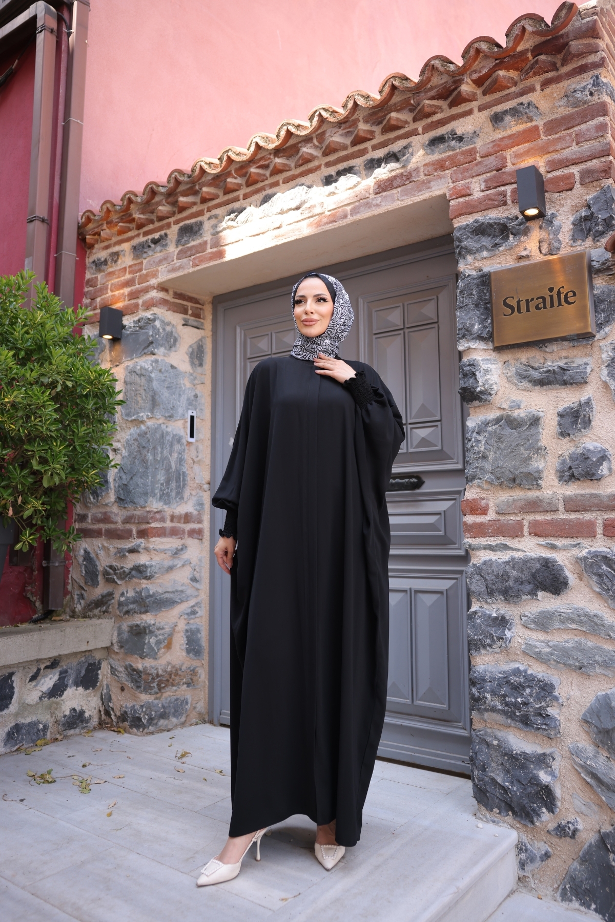 Yarasa Fermuarlı-siyah