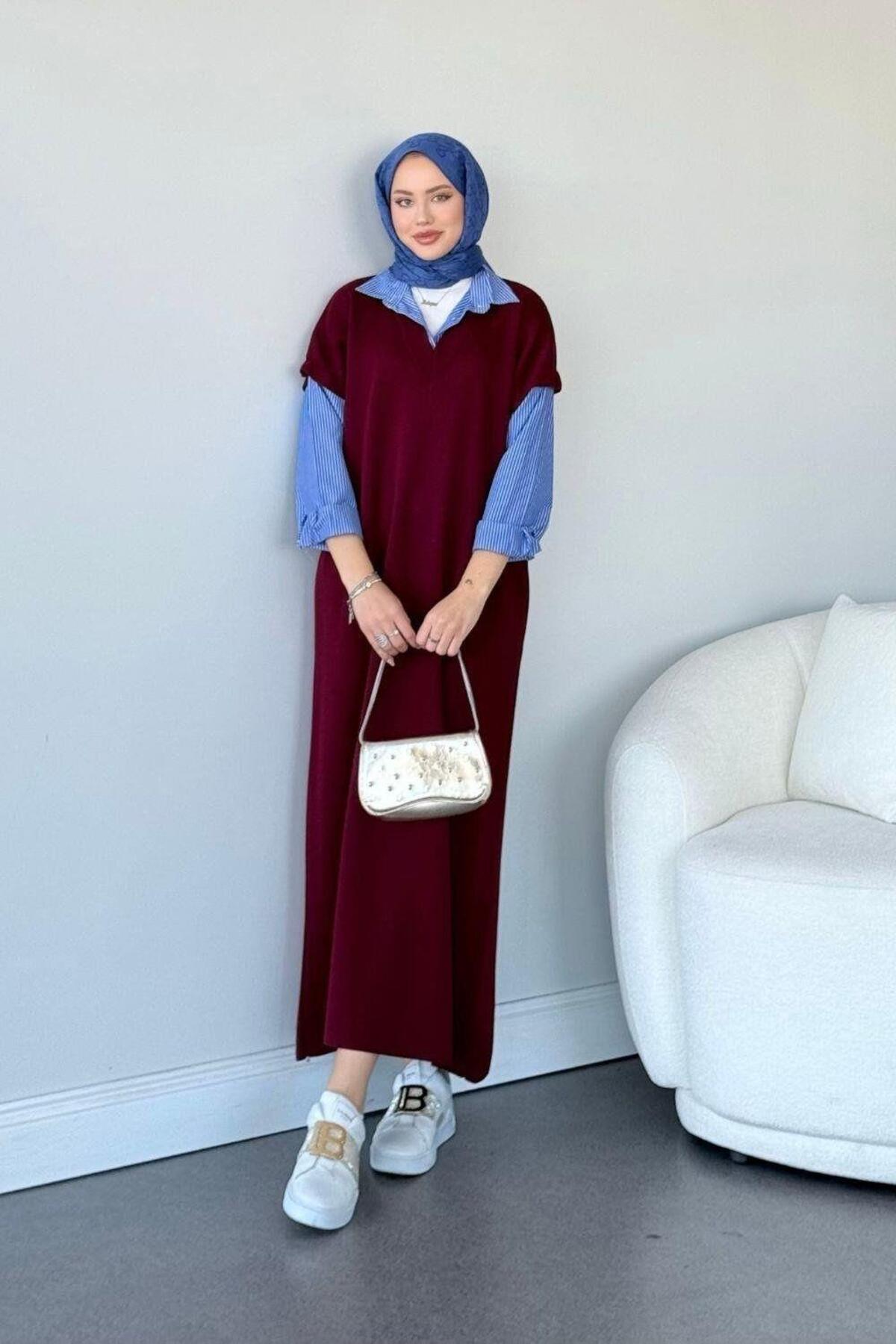 Muadil Elbise Bordo