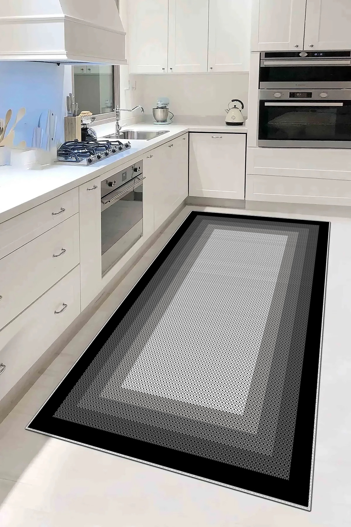 Mutfak Halısı Geometrik İskandinav Eskitmeli Dijital Baskı Yıkanabilir Kaymaz Taban 9010MUTFAK