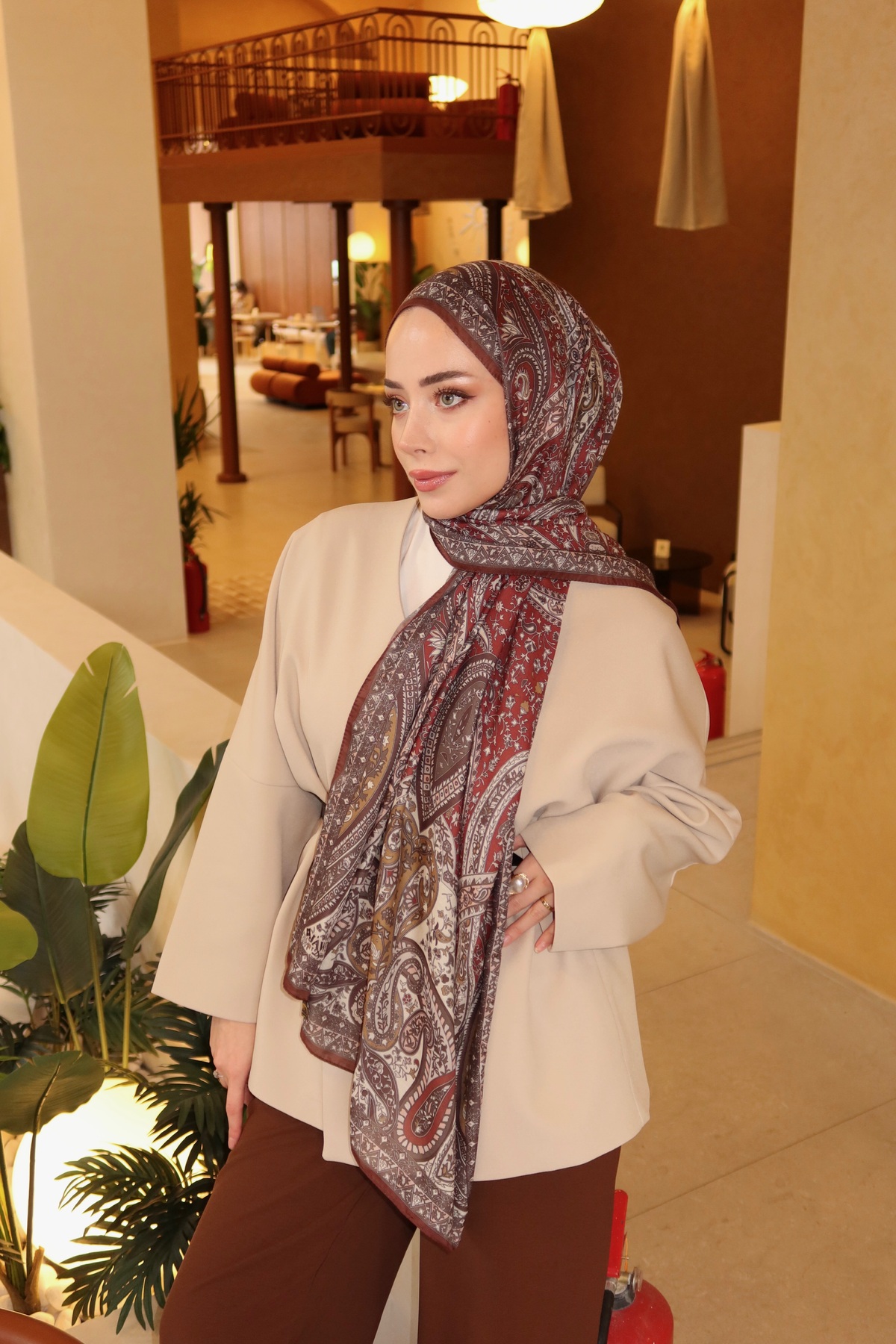 Kadın Etnik Desen Soft Şal Prusa 152.04.0003