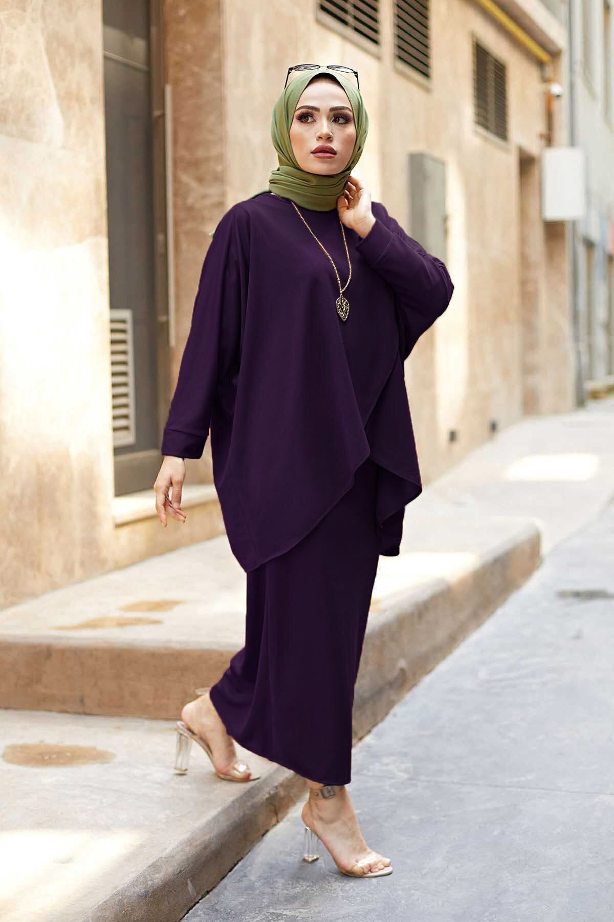 MDI Etek Ve Tunik İkili Kombin Mor