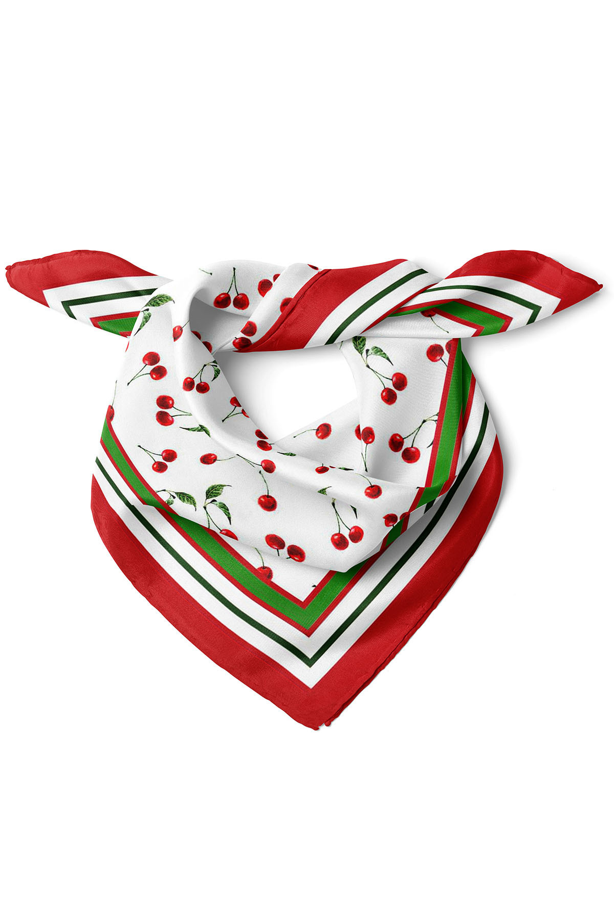 Kiraz Desen Fular Bandana 50x50